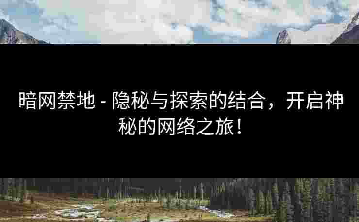 暗网禁地 - 隐秘与探索的结合，开启神秘的网络之旅！