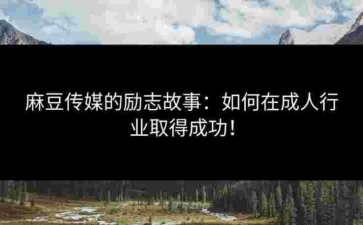麻豆传媒的励志故事：如何在成人行业取得成功！
