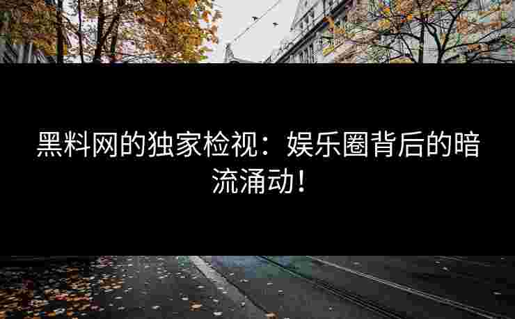 黑料网的独家检视：娱乐圈背后的暗流涌动！