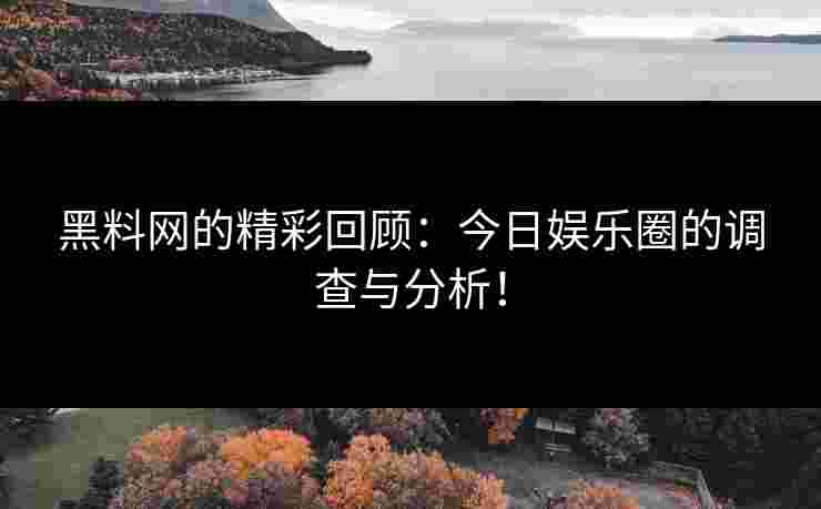 黑料网的精彩回顾：今日娱乐圈的调查与分析！