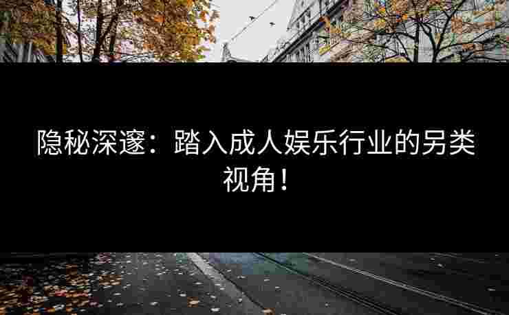 隐秘深邃：踏入成人娱乐行业的另类视角！